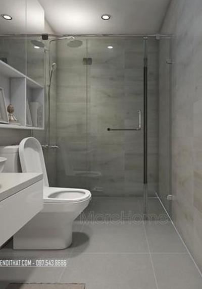 Vách kính nhà tắm cửa mở quay 