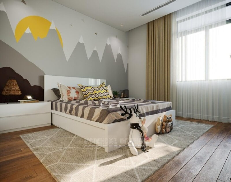 Giường ngủ gỗ acrylic cao cấp với gam màu trắng đơn sắc là một trong những xu thế tất yếu tăng kích thích thị giác vào các đồ chơi thông minh cho con. Mẫu thiết kế nội thất biệt thự đẹp
